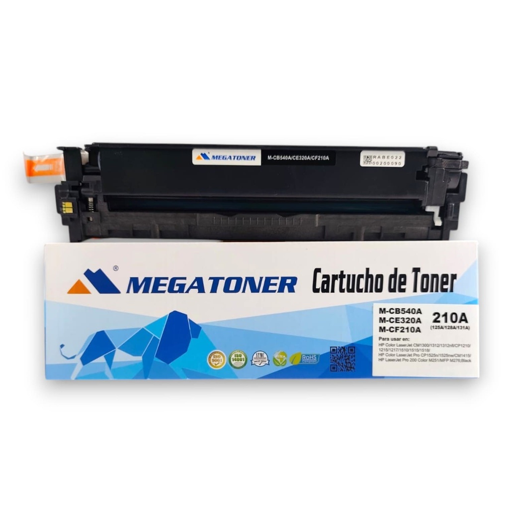Tóner HP 125A/128A/131A (CB540A/CE320A/CF210A) Compatible con HP CM1300, CP1210, 1510, CP1515, CP1525, CM1415, 200 M251, M276 | Megatoner