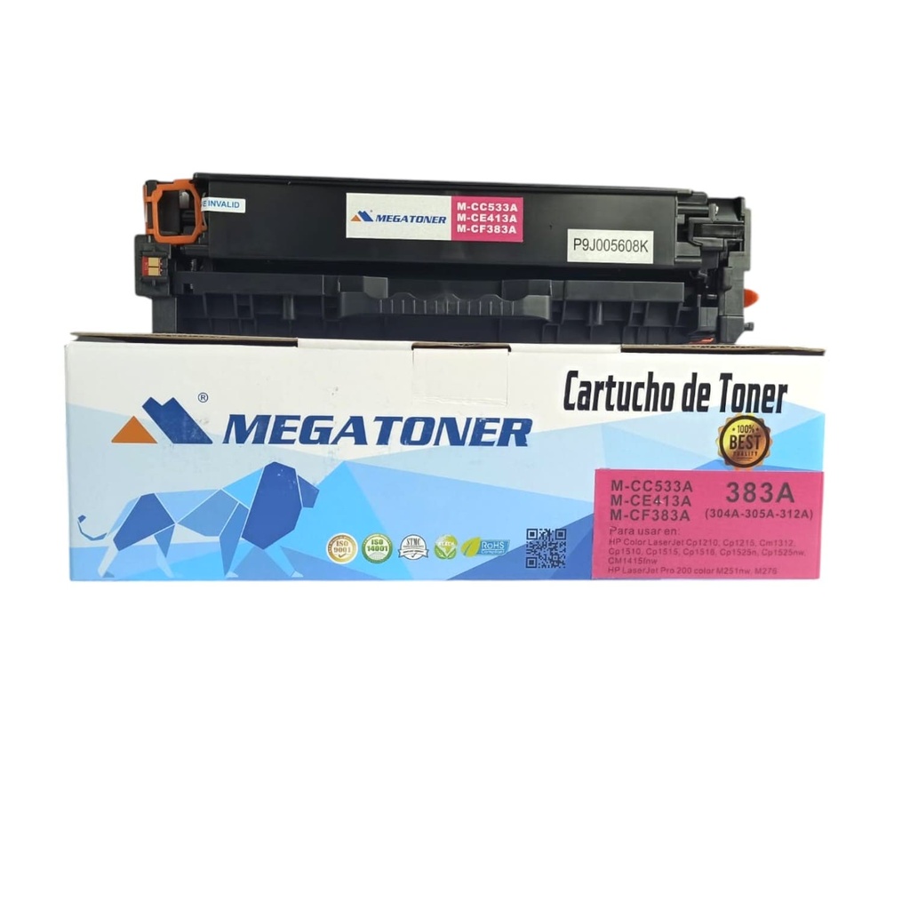 Tóner HP 304A/305A/312A (CC533A/CE413A/CF383A) Compatible con HP CM2320, CP2020, CP2025, 300 M351, 300 M375, 300 M475, Printer M451, M471, M475, M476 | Megatoner