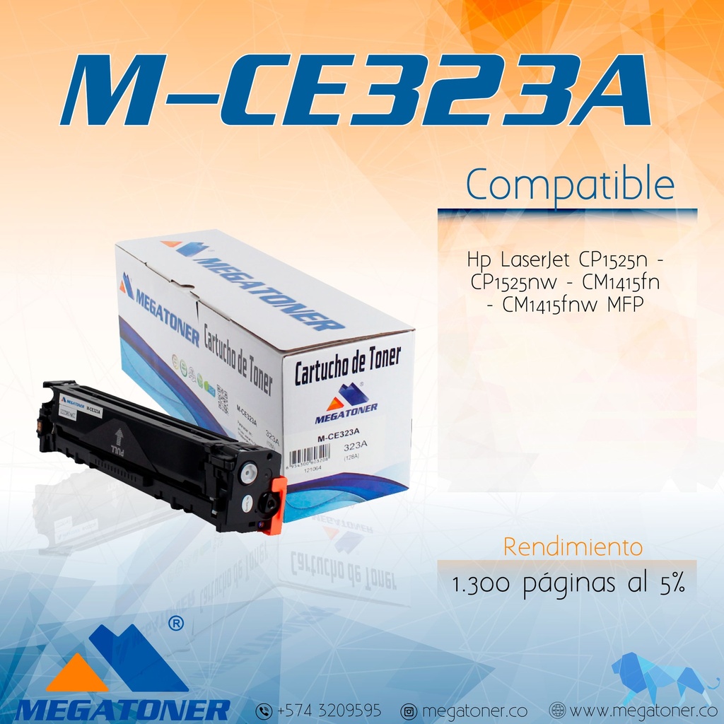 Tóner HP 128A (CE323A) Compatible con HP CM1415, CP1525 | Megatoner