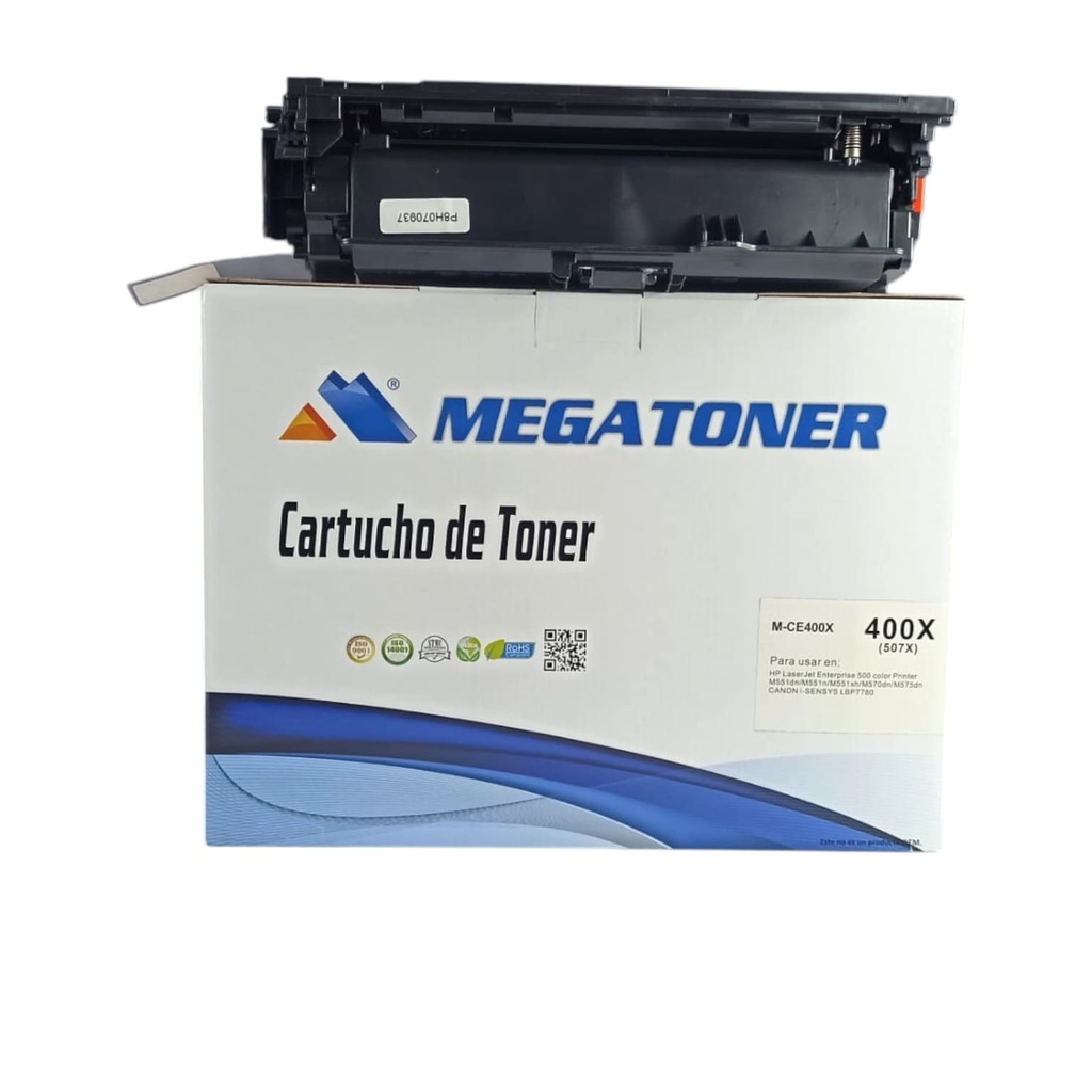 Tóner HP 507X (CE400X) Compatible con HP 500 M551 | Megatoner