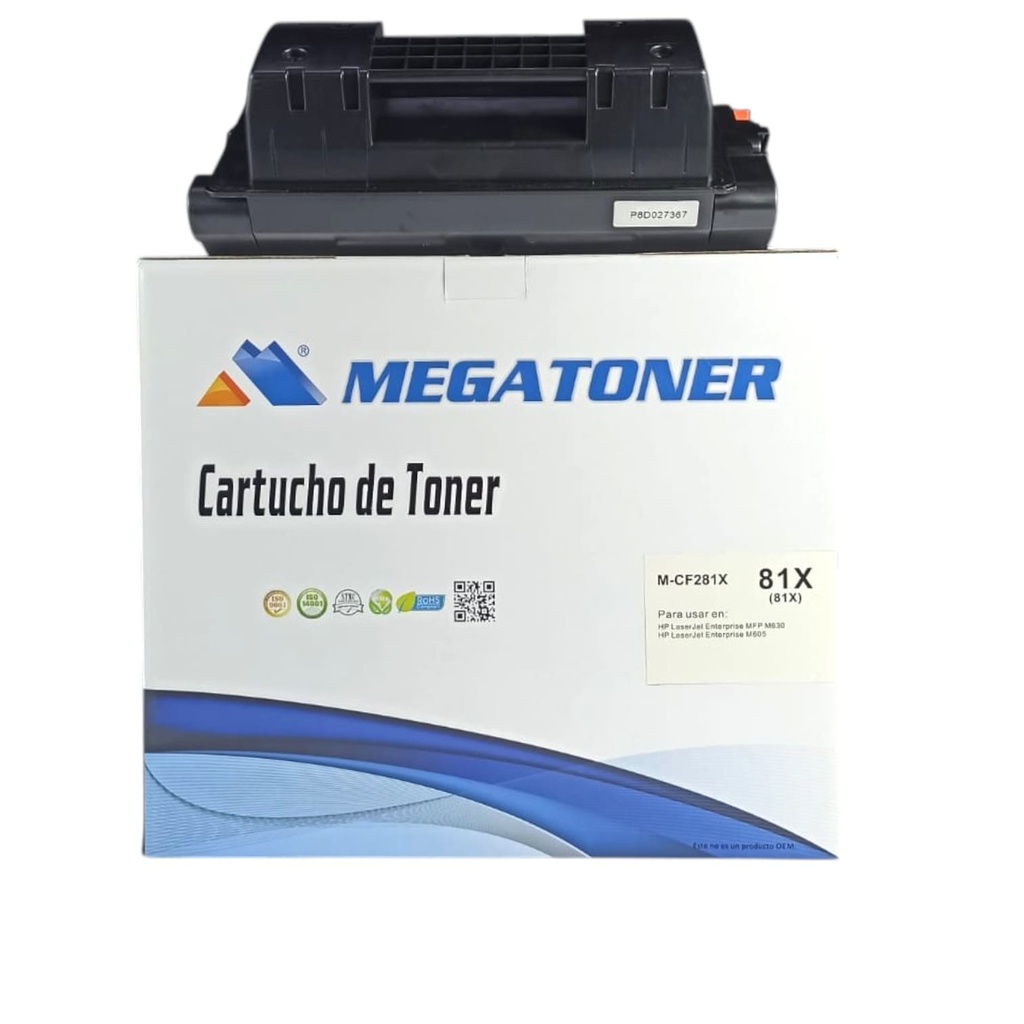 Tóner HP 81X (CF281X) Compatible con HP M605, M606, M630 | Megatoner