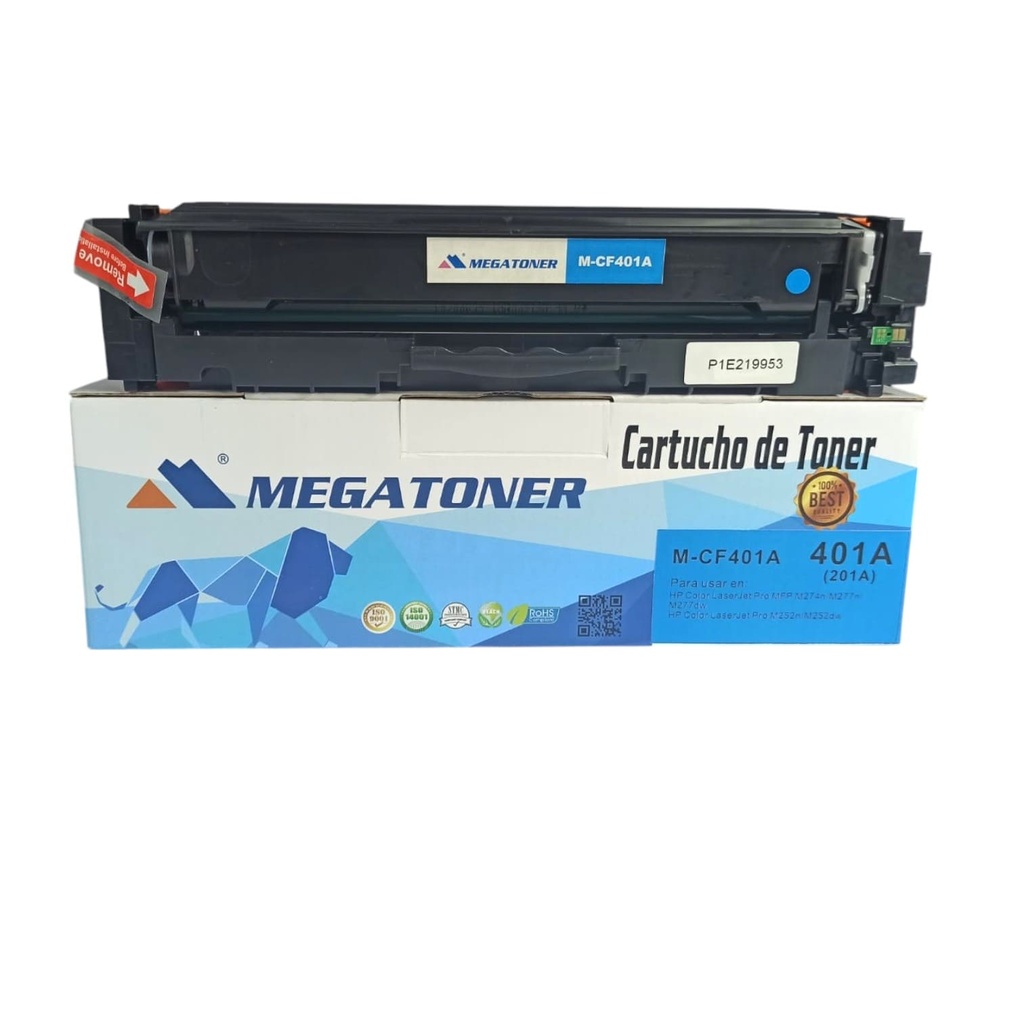 Tóner HP 201A (CF401A) Compatible con HP M252, M274, M277 | Megatoner