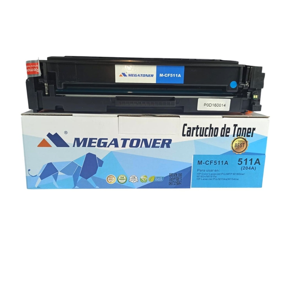 Tóner HP 204A (CF511A) Compatible con HP M154, M180 | Megatoner