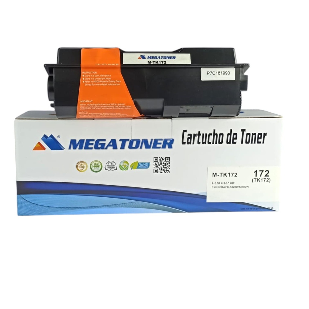 Tóner Kyocera 172 MEGATONER Genérico Negro (M-TK172) Compatible con Kyocera FS-1320DN 1370DN P2135d