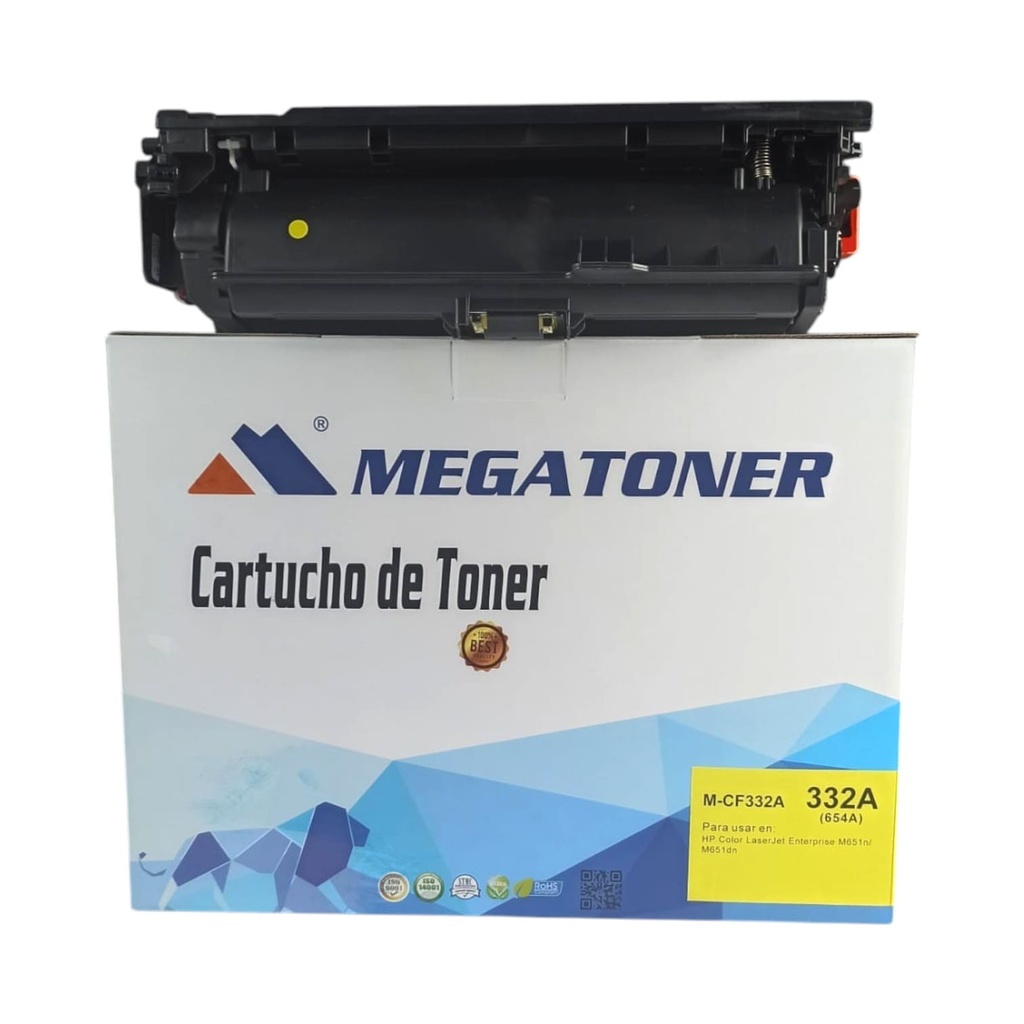 Tóner HP 654A (CF332A) Compatible con HP M651 | Megatoner